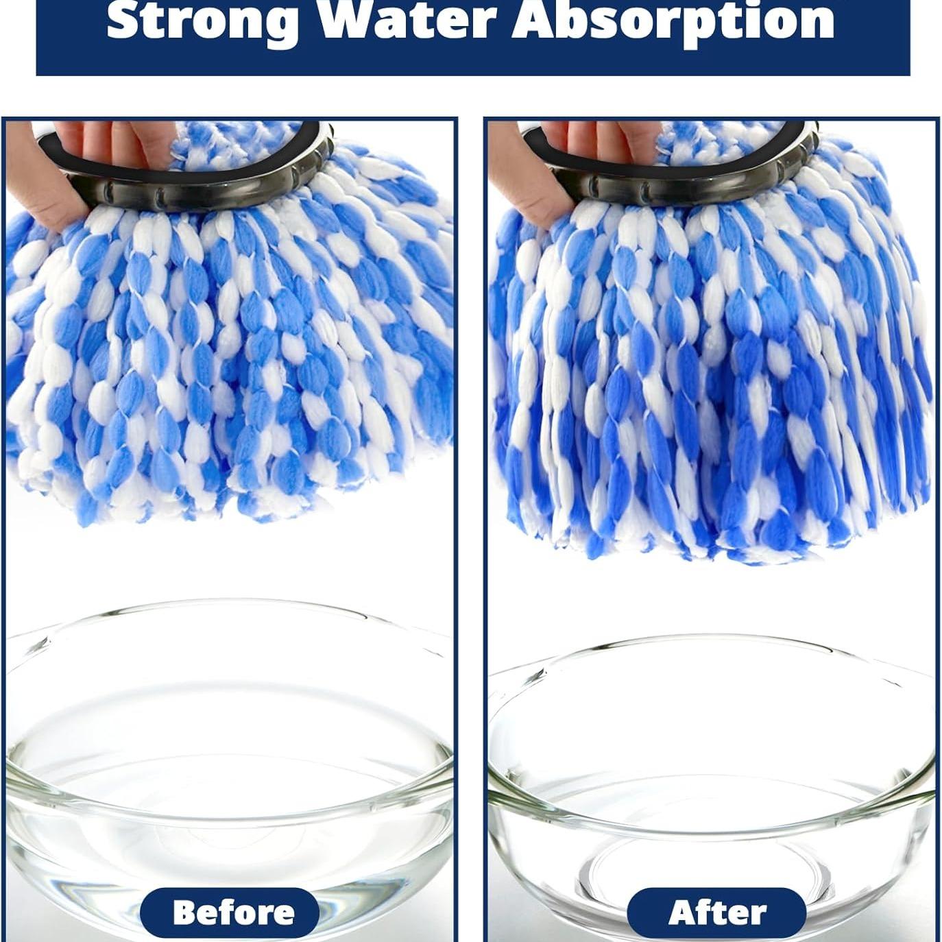 Spin Mop Head Replacement, 3-Pack Microfiber Refill Heads for Rinseclean 2-Tank System, Cleaning Accessories