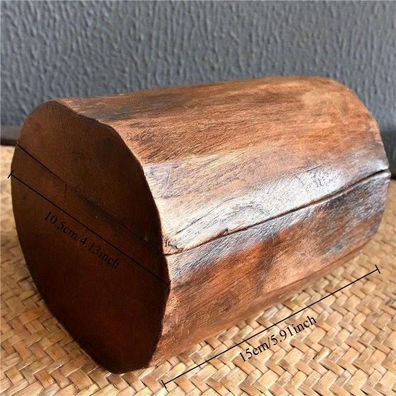 Hand Carved Teak Wood Storage Box with Swivel Lid, 1 Pack Jewelry Box, Exquisite Wood Grain & Polished Finish, Large Capacity Organizer for Accessories & Keepsakes, Home Decor & Special Occasions, Collectible Craft Box