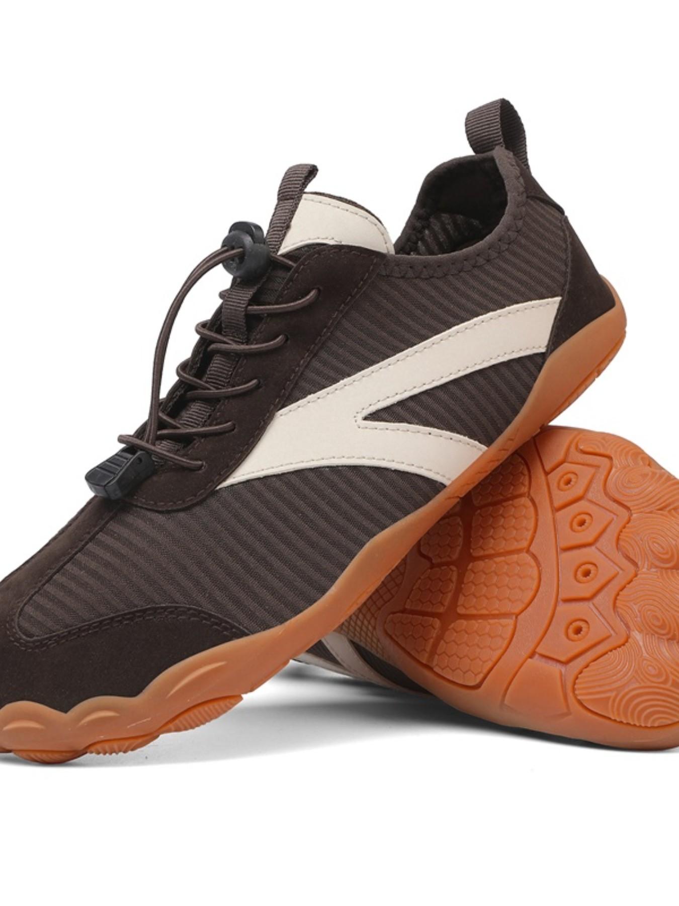 Couple Five-Finger Yoga Shoes, Casual Indoor Fitness Sneakers, Mesh Fabric, Rubber Sole, Wide Fit, Solid Color, China Made