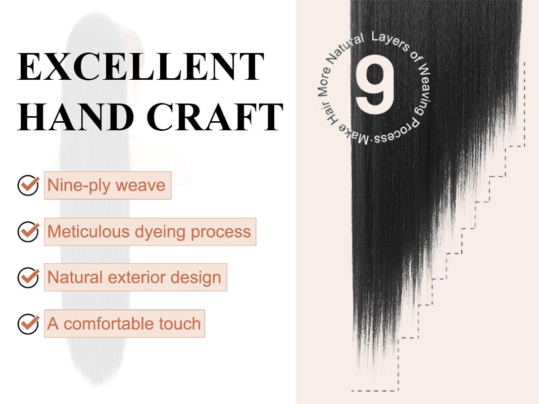 Fxmongyi 30 Inch Straight Ponytail Extensions Long Straight Claw Clip on Ponytail Natural Soft Clip in Hair Extension Synthetic Heat Resistant Hairpiece for Women