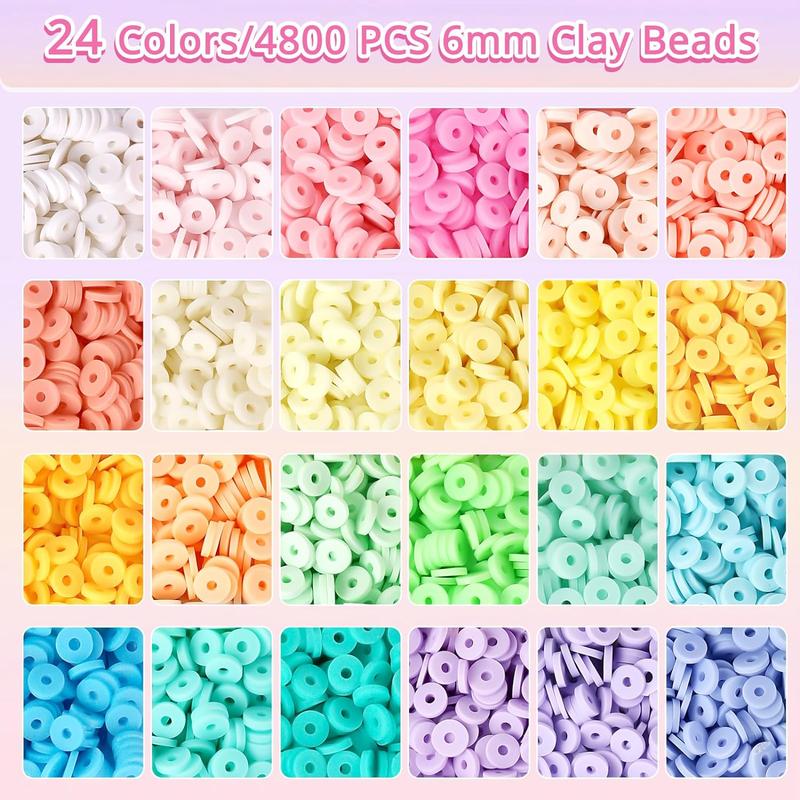 5800 Counts FUNTOPIA bead set, 6mm Heishi beads for bracelets with 624 Counts 24 set A - Z letter beads, 72 Counts polymer clay beads, 320 Counts charms kit for rings necklaces gift (5800+Counts) 5800 Counts FUNTOPIA bead set, 6mm Heishi beads for bracelets with 624 Counts 24 set A - Z letter beads, 72 Counts polymer clay beads, 320 Counts charms kit for rings necklaces gift (5800+Counts)