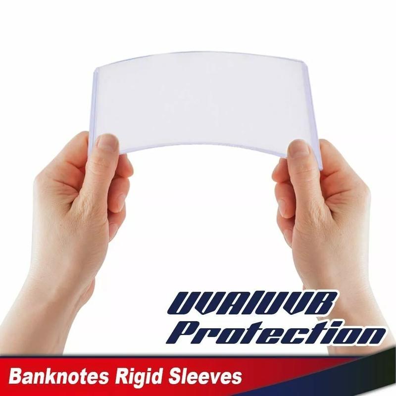 25pcs Banknotes Rigid Sleeves For Modern Size US Currency Notes Topload Holders H/P,Fit For Modern Currency Notes Topload Holders 25 Banknote Rigid Sleeves Protecto Upgraded Version
