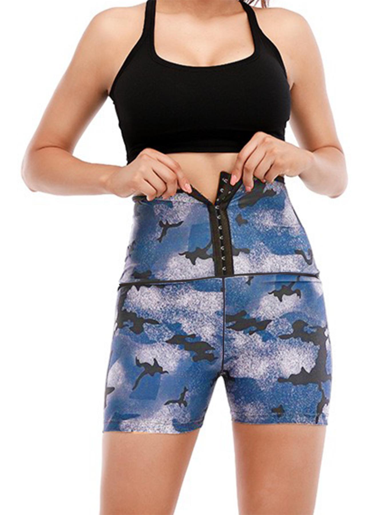 Women's Solid High Waist Sauna Shorts, Breathable Comfortable Tummy Control Hip Lift Sauna Shorts, Ladies Sportswear for Indoor Outdoor Wear, Waist Body Shaper