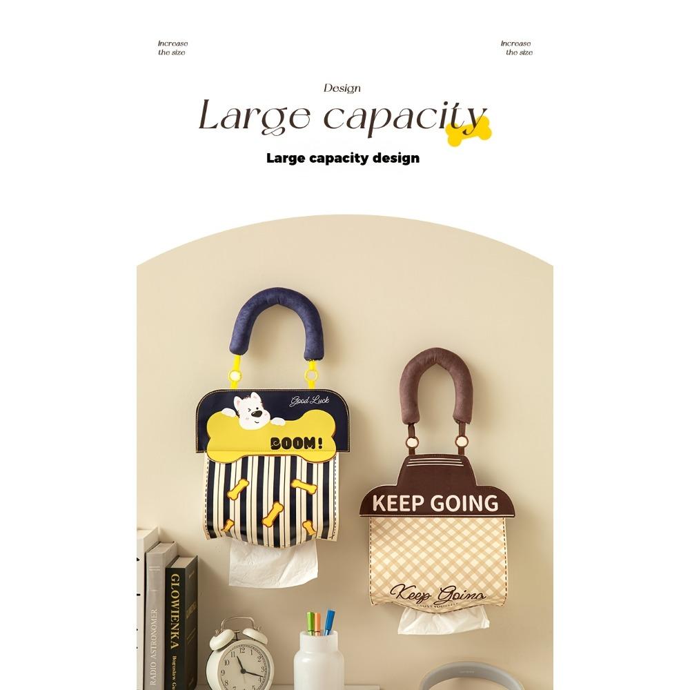 Creative Wall-Mounted Tissue Box, Soft Tissue Storage Bag for Both Bedroom and Kitchen, Fun Hanging Tissue Box.