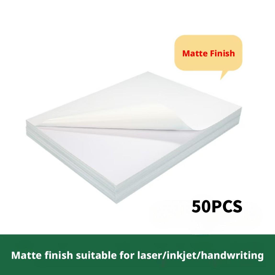 1 Pack 50 Sheets Glossy Self-Adhesive Stickers, Suitable for Inkjet Printers, Fast-Drying, Single Use, Rectangular Shape, DIY Photo Memories, Father's Day Gift