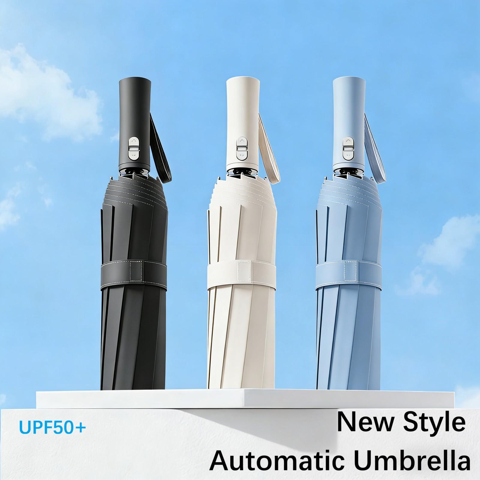 New Automatic Umbrella, Innovative Lightweight Design, 40% Easier Closing, UV Protection, Windproof, Compact Travel Umbrella