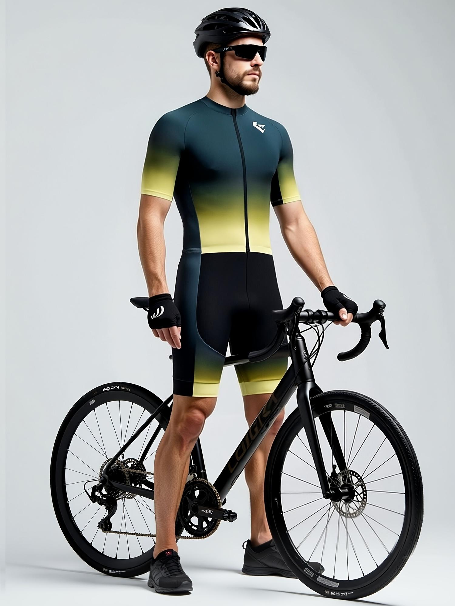 Summer new short-sleeved one-piece cycling suit. The integrated design conforms to human biomechanics. It is a professional training suit for mountain bikes and road bikes.