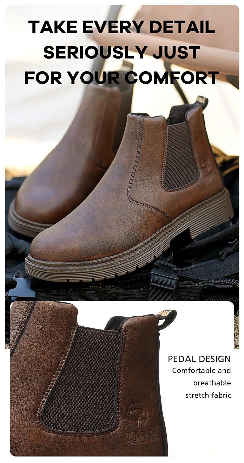 Splash-proof Smash-proof Puncture-proof Breathable Safety Shoes Lightweight Steel Toe Brown Non-slip Work Shoes for Women Footwear Bridal SpringStatements