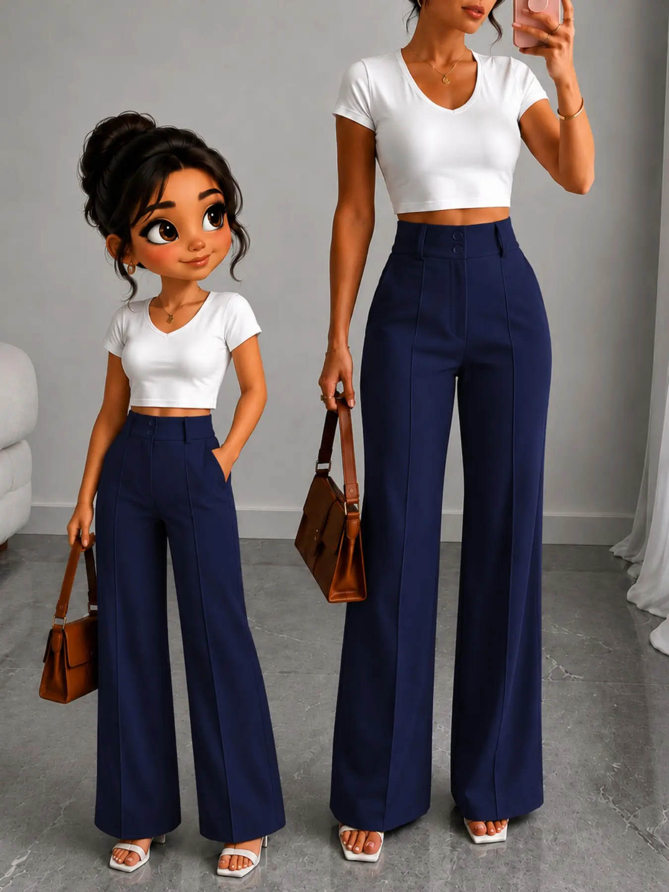 Simple Two-Button Wide Leg Pants, All Seasons Trousers, Versatile Office Essential, Single Pant, Perfect for Daily Wear, Comfortable and Stylish Design