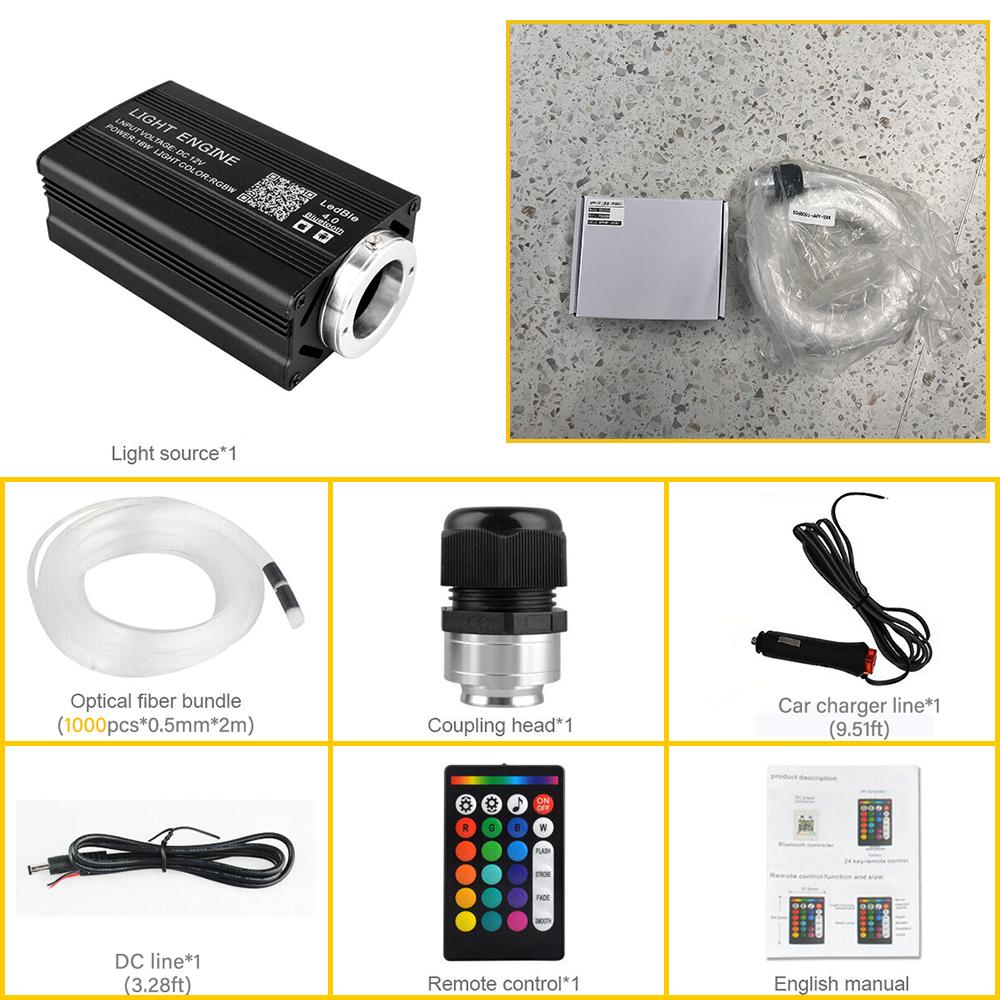 1000pcs Car Headliner Star Light kit Roof Twinkle Ceiling Light Fiber Optic EW