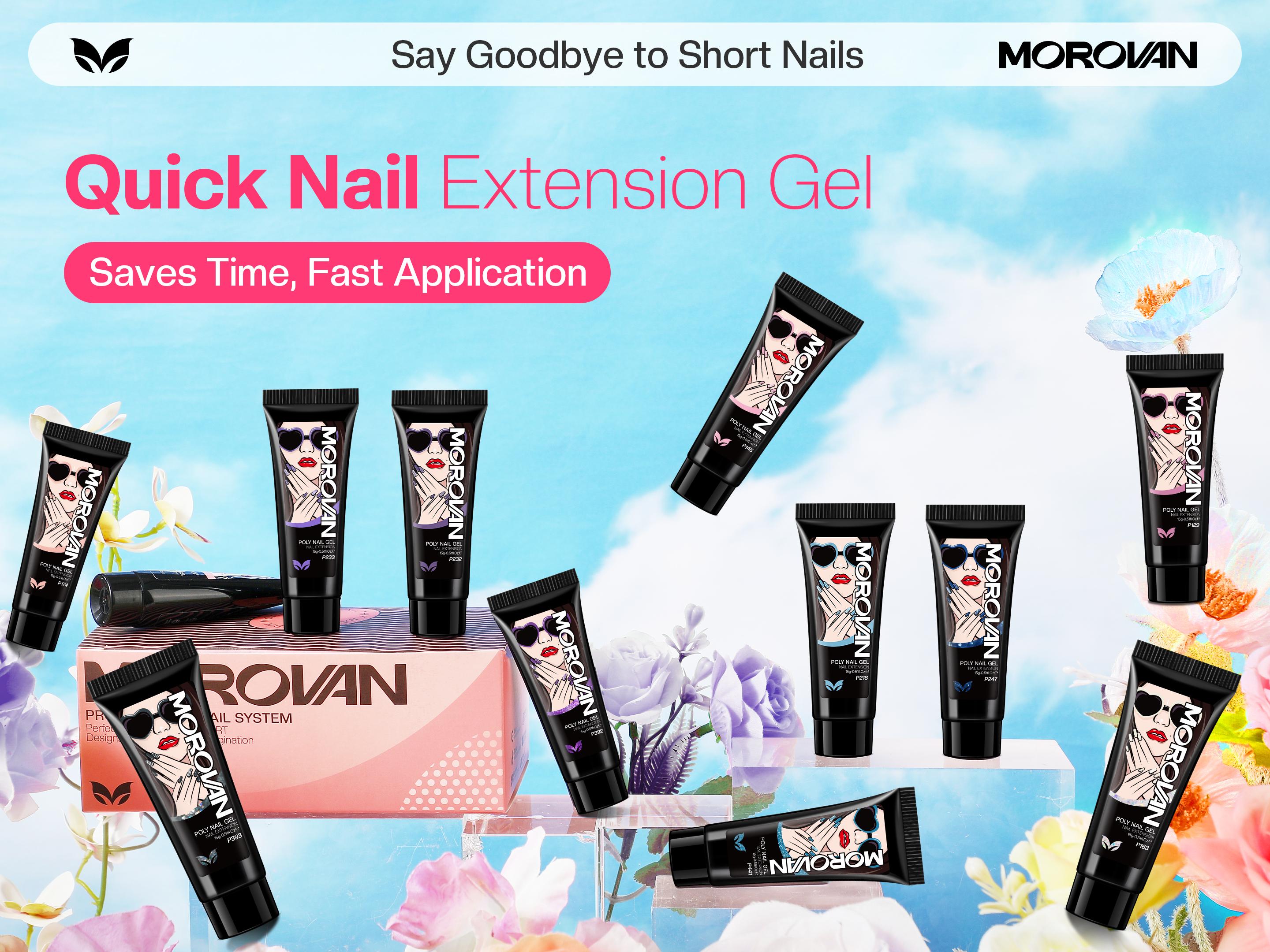 Morovan Poly Gel Nail Colors:  Poly Nail Gel 15ml Professional Poly Nail Extension Gel for Holiday Manicure DIY Design Salon at Home Gelpolish Regular Set Best Seller Gelpolish gel x nails