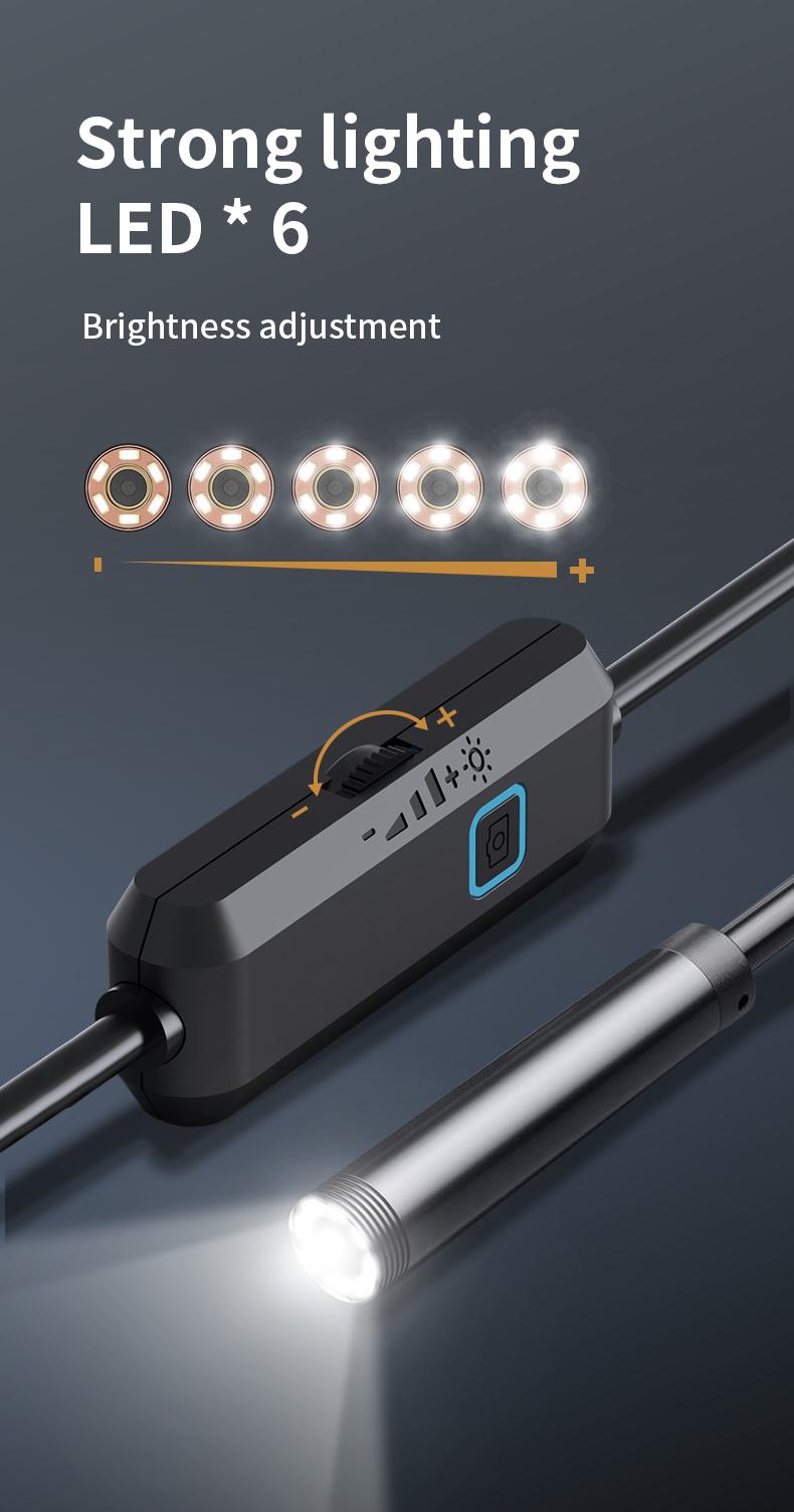 Endoscope Camera with Light,HD Borescope Tools,Adjustable LED Lights, Photo and Video Recording,Semi-Rigid Snake Camera, IP67 Waterproof Inspection Borescope for Android Phones and Laptops for Automotive Repair, Plumbing Sewer,HVAC,Men Tools Cool Gadgets