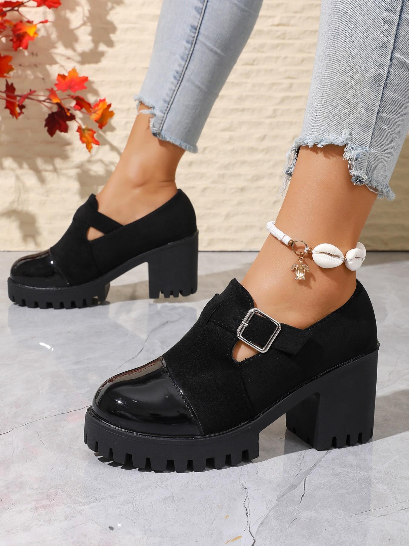 Women's Fashion Bow Design Slip-On Platform Loafers, Casual Fall Winter Shoes, Comfortable Round Toe Daily Wear, Thick Sole Leather Boots
