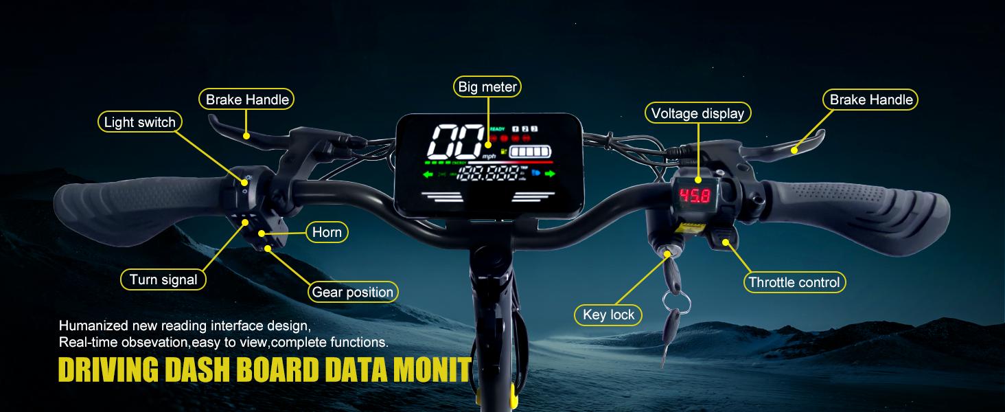 GT06 Adult electric scooter, high power, 1200 W, 48V13/23.4 ampere-hour battery, 20-40 miles range, 11-inch all-terrain tires, foldable, with front and rear shock absorption, suitable for teenagers' commuting.