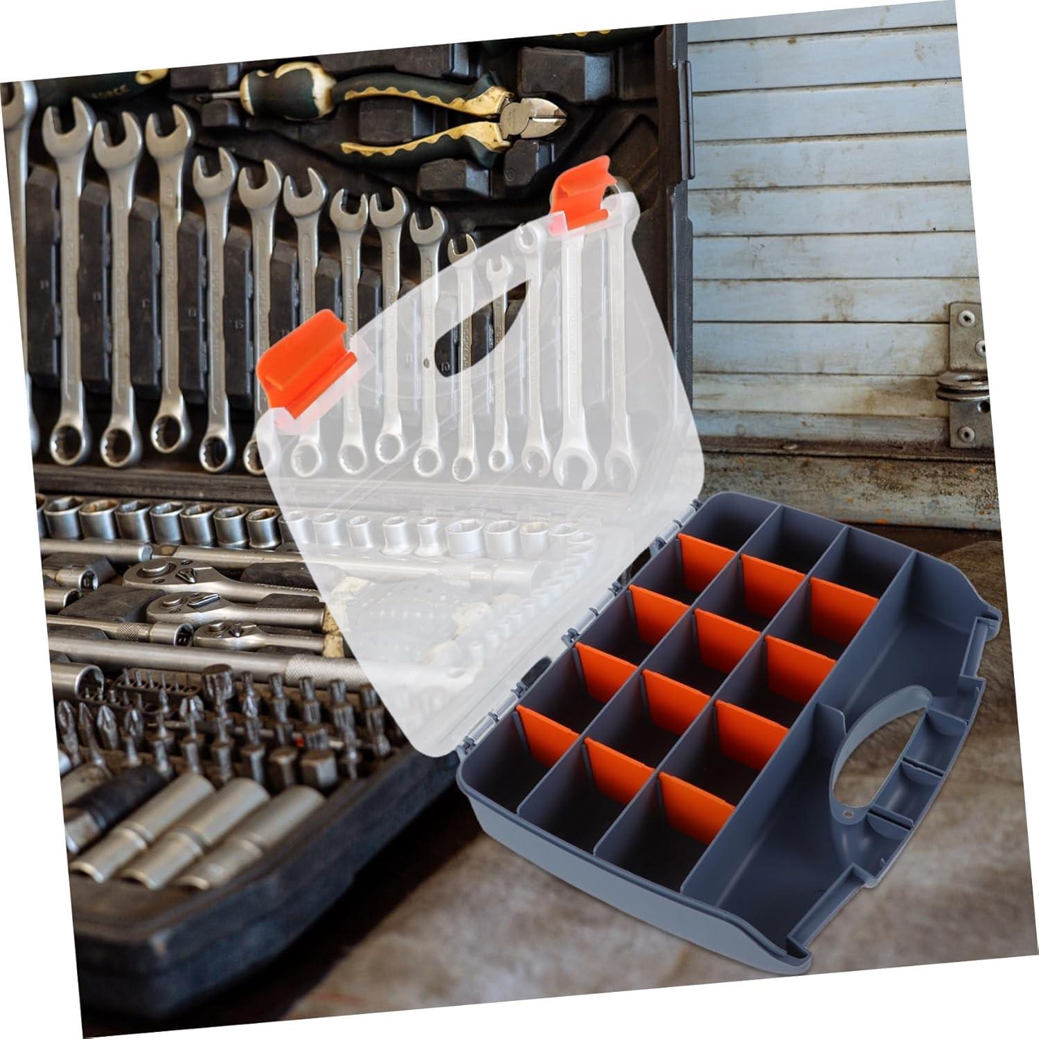 Tool Organizer Box, Toolbox Storage Box, Small Parts Storage Container, Ideal for Screws Nuts Bolts Jewelry, Durable Tool Organiser