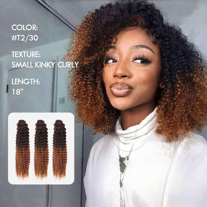 QVR Lightweight T2/30 Color Deep Wave Feather Crochet Braid Human Hair Extensions