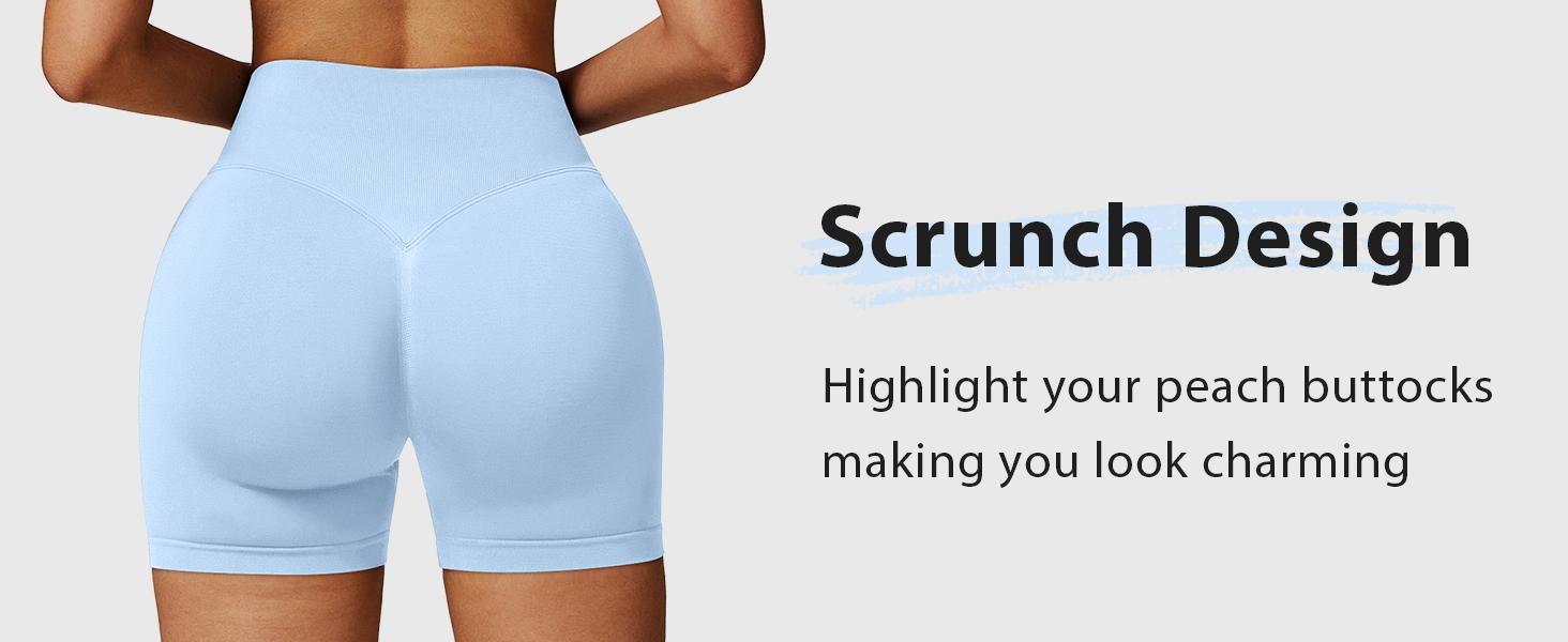 Women's Workout Shorts Seamless Scrunch Butt Lifting 3 Pack Yoga Gym Athletic High Waisted Tummy Control Booty 4.1"