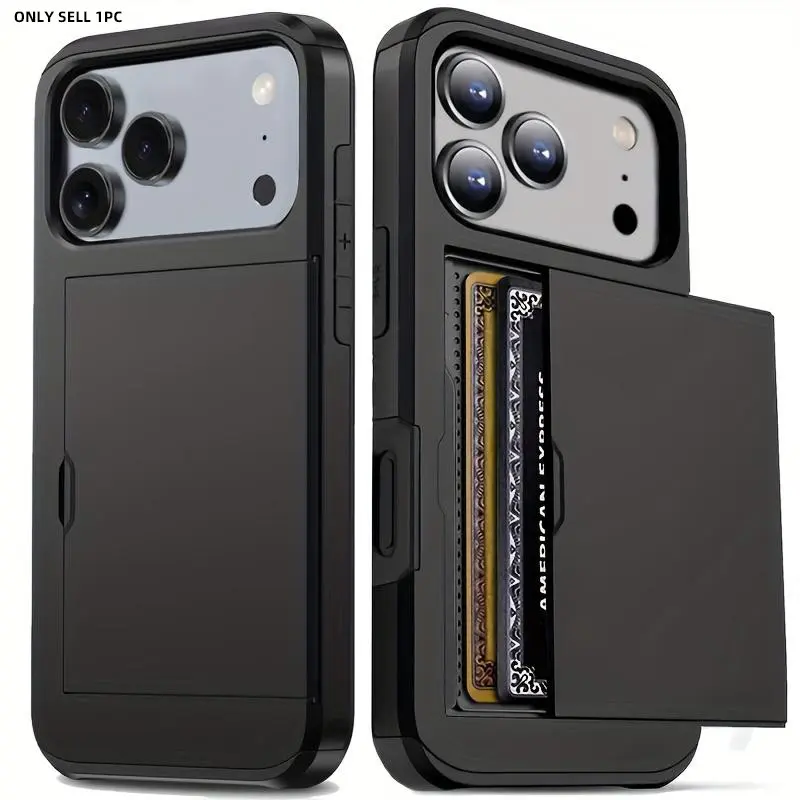 Shockproof Heavy-Duty Hard Phone Case with Card Slot, Compatible with for iphone 18 17 Pro Max, 16 Pro Max, 15 Pro Max, And 14 Pro Max, 13, 12, 11, Air, Plus, XR, XS Max, Hidden Storage, Phone Case, Handy Case
