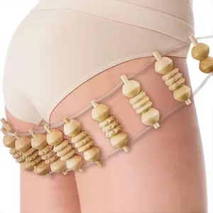Wooden massager set, nine-wheel massage stick, rolling bar, tendon friction knife, spot.