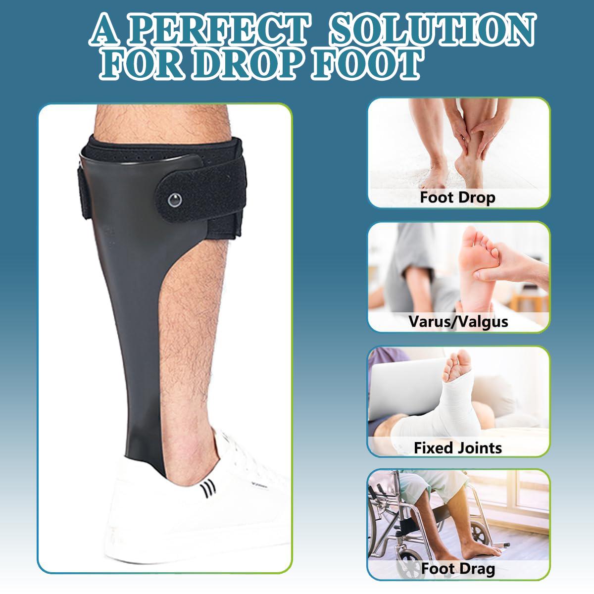 AFO Drop Foot Brace – Lightweight Ankle Foot Orthosis, Stabilizer for Foot Drop & Postural Correction – Men Women Daily Rehab Support