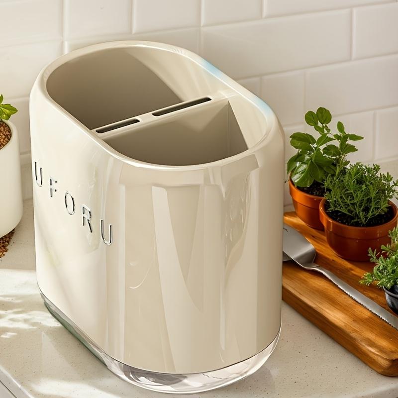 Wall-Mounted Kitchen Utensil Rack, No Drilling Required, Multi-Functional Cutlery Spoon Fork Chopstick Holder, Durable Plastic Material, Modern Simple Design