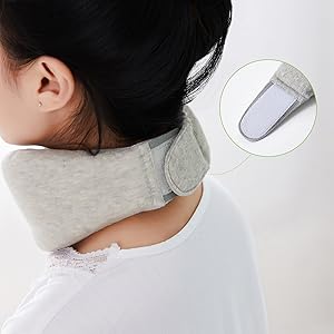 [Reidio] Natural Latex Neck Support Brace Soft Breathable Adjustable Cervical Collar with Extension Belt & Storage Bag Neck Stretcher for Neck Pain Relief & Support Head Down Prevention