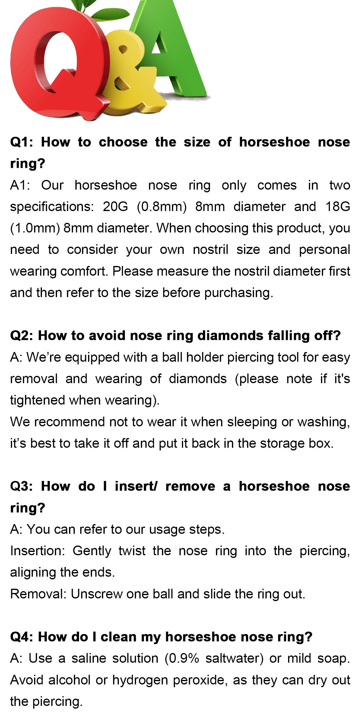 Titanium 20G(0.8mm)/18G(1.0mm) 8mm Horseshoe Nose Hoop Internally Threaded Gems Nose Ring with Free Ball Holder Titanium 20G(0.8mm)/18G(1.0mm) 8mm Horseshoe Nose Hoop Internally Threaded Gems Nose Ring with Free Ball Holder
