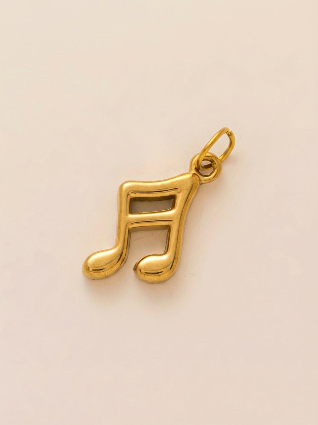 1PC Fashion Simple Bohemian Style Pendant, Love Dog Claw, Racet, Music Note, Flower, Cotton Candy, Fish, Pendant, Stainless Steel Plated 18K Gold, Suitable for DIY Fashion Accessories of Keychains, Bags, Jewelry