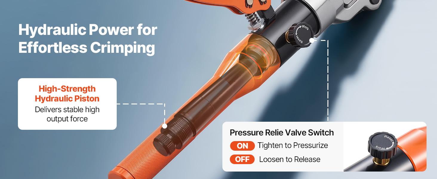 VEVOR Copper Pipe Crimping Tool, Hydraulic Driven Pro Press Tool with 1/2, 3/4, 1 Jaws for Copper Tube 3/8, 1/2, 5/8, 3/4, 1 Jaws for ASTM F1807 PEX Pipe Copper Ring - with Carrying Case