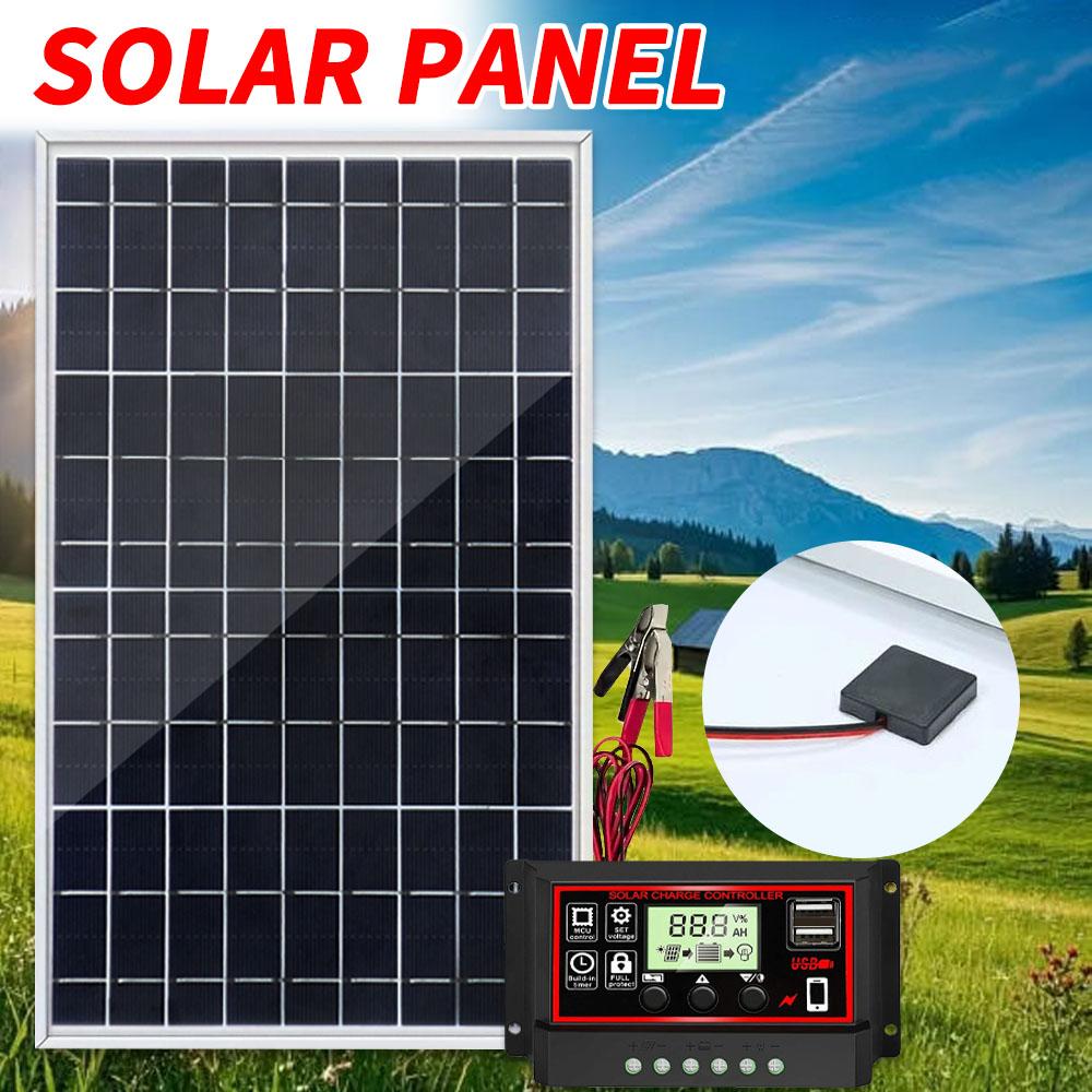 Single Crystal Silicon Solar Panel Kit, Solar Charger, Car Charger with 80a/100a Controller, Output 12V-18v-24v Dc Interface
