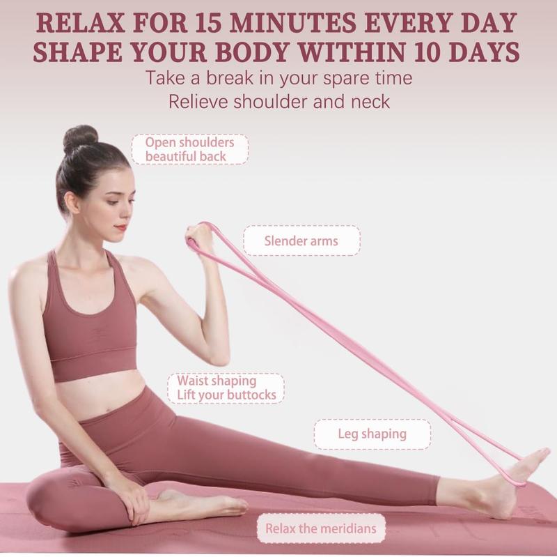 【LOL BOX】Figure 8 Fitness Resistance Band for Women and Men, Elastic Exercise Bands for Arms Chest and Back, Chest Expander and Yoga Gym Workout Pulling Rope, 8 Word Elastic Tubing for Muscle Training