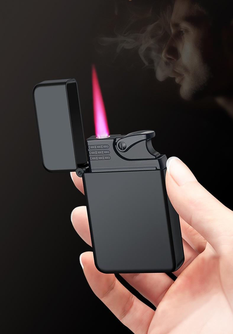 Wind-Resistant Metal Torch Lighters with Red Flame & Dragon Design, Adjustable Flame, Refillable Butane Gas Lighters for Camping, Bbq & Outdoor Use, Cool Gift for Men (Butane Not Included)