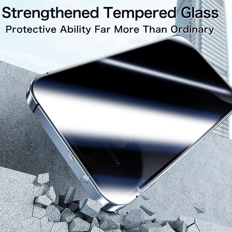 FUNCAT GLOBAL [2PCS] 360° Privacy [4 sides Privacy] Screen Protector. Screen Protect Film for iPhone 1716/15/14/13/12 (On Sale for iPhone)  [UP, DOWN, LEFT, RIGHT] Anti-Spy, Fingerprint-Proof. Tempered Glass, Handset Cover, Full Protection.