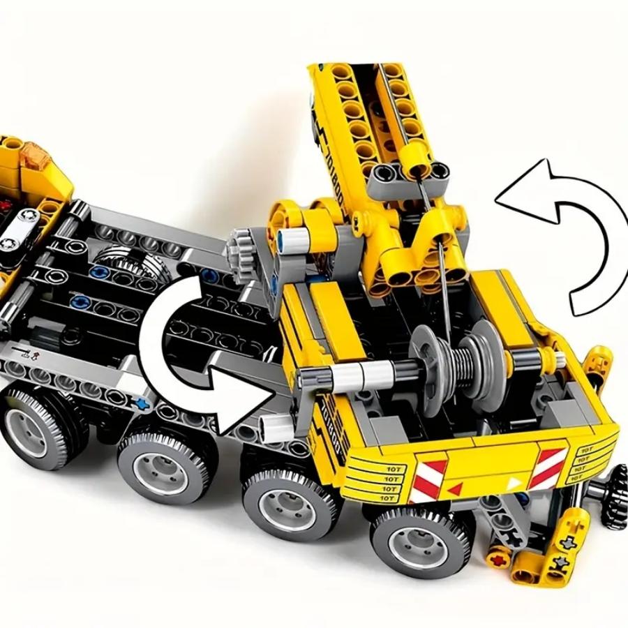 Fashionable 1008pcs City Series Engineering Vehicle Building Set, Crane & Tow Truck Models, Perfect Gift for Collectors
