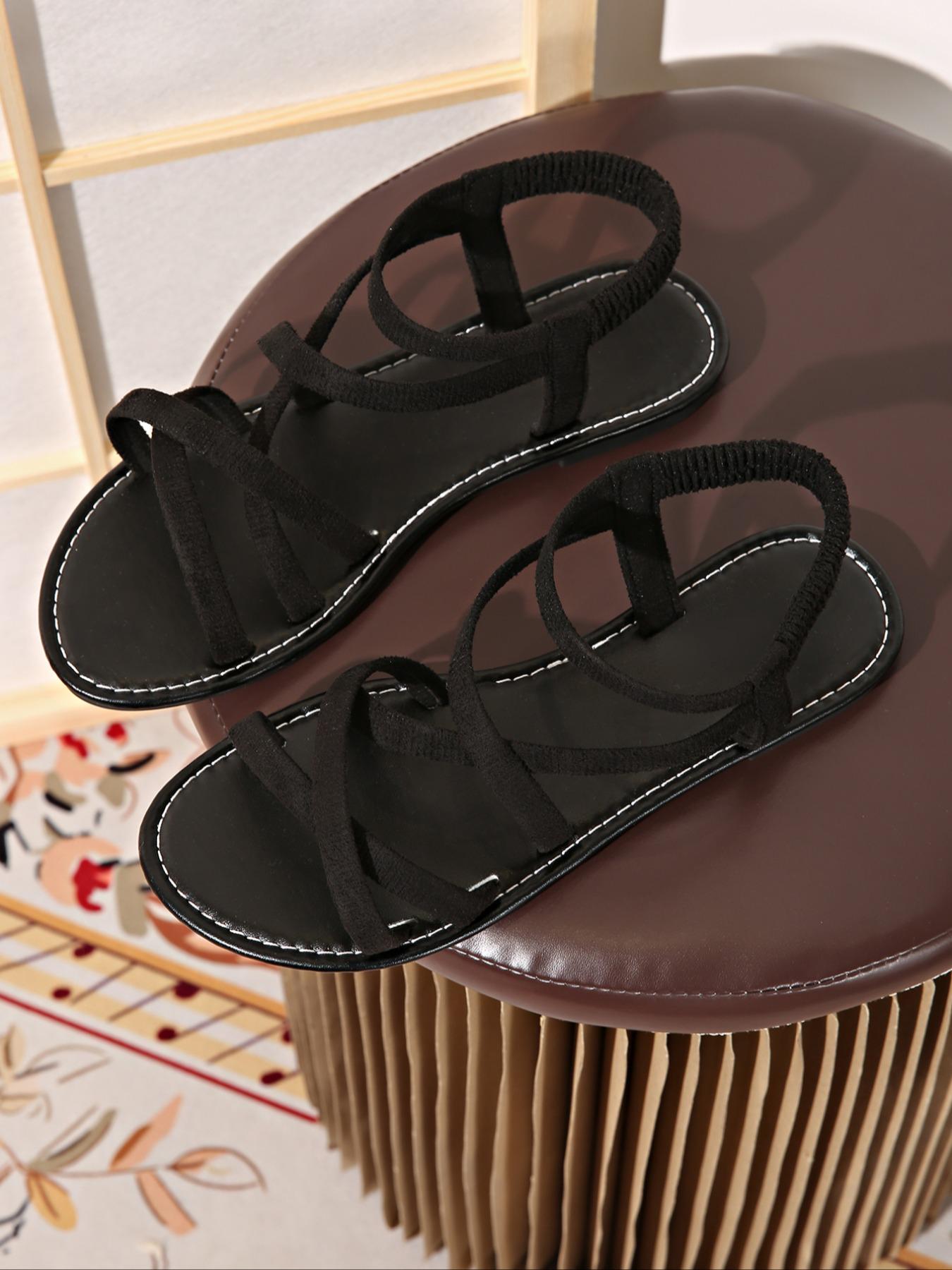 Women's Fashionable Cross Strap Sandals, Casual Open Toe Sandals for Summer, Lightweight Breathable Comfortable Shoes for Daily Wear, Girl