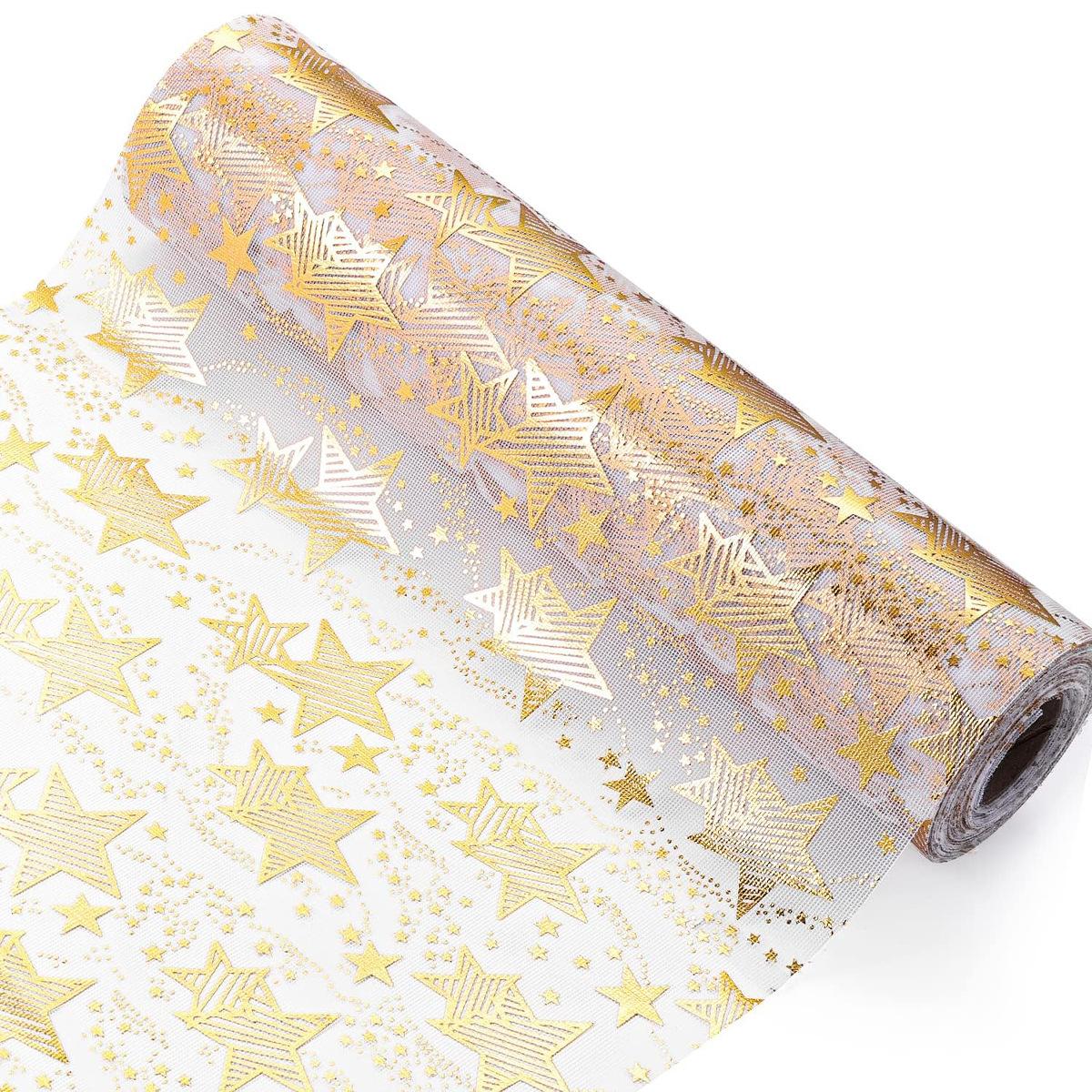 Mesh Table Runner, Elegant Event Decor Material, Perfect for Festivals, Parties, Weddings, Luxurious Golden Tablecloth