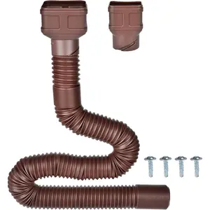 7ft Long Gutter Downspout Extensions, Outer diameter 3" Downspout Extender for Rainwater Drainage, Flexible Drainage Pipe Suitable for 2"x3" and 3"x4" Downspout (Brown-1-Pack)