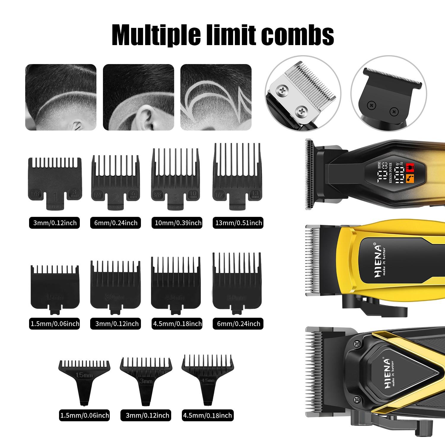 5-piece electric barber beauty combination men's professional hair clipper cordless hair clipper rechargeable trimmer men's beard trimmer hair clipper and hair clipper kit Wireless Hair Cutter Hair Clippers Set