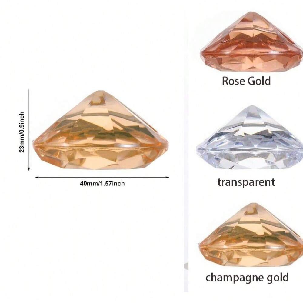 5pcs Diamond Name Card Holders Crystal Seat Markers Wedding Party Decorations, Round Message Cards DIY Jewelry Display Stand