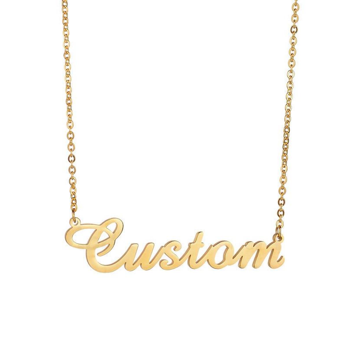 Personalized Multiple Name Necklace Custom Jewelry for Women 18K Gold Plated Stainless Steel Letter Pendant Paperclip Chain Family Nameplate Commemorative Accessory for Mama Nana Girlfriend Trendy Style tiktokshopspringglowup