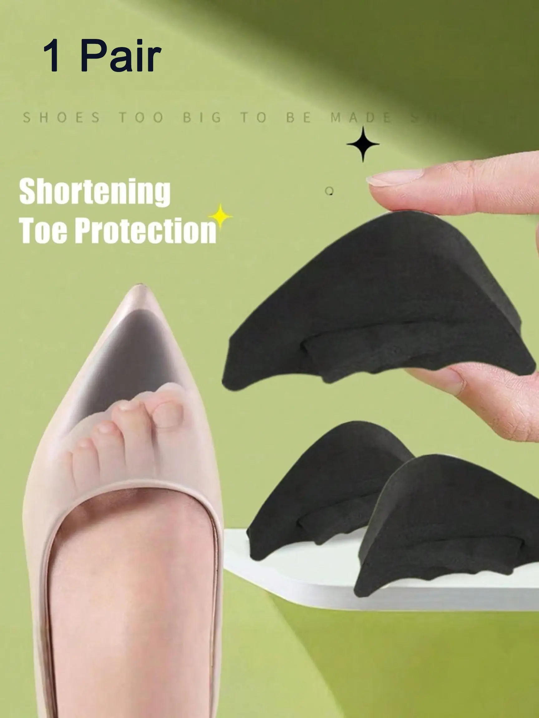 Soft Sponge Toe Cap Pads for High Heels & Loafers, Foot Protection, Non Slip Protector, Anti-Slip, Adjustable Size, Durable, Pain Relief, Shoe Protector Guard