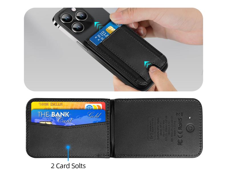 Magnetic Wallet for iPhone 16/15/14/13/12 with 3 Card Slots, Magnetic Wallet, Phone Wallet & Adjustable Stand, Black，find my Shockproof Cellphone Smartphone 【Christmas】