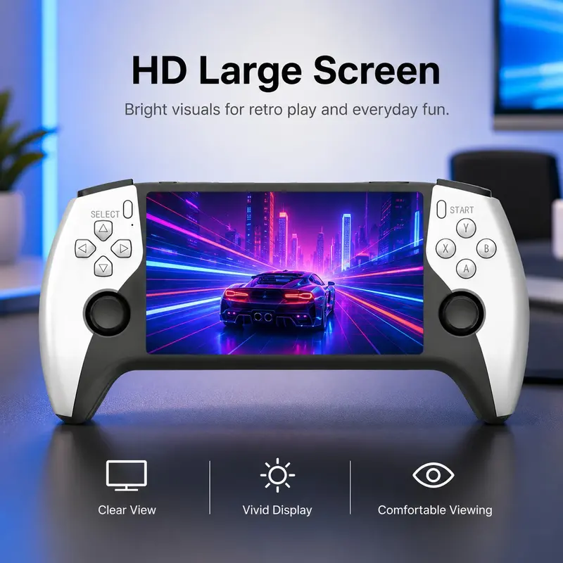 New Sf3500 Portable Handheld Game Console, 5-Inch IPS HD Screen, Retro Arcade Simulator, Dual Player, TV Compatible, Rechargeable, Comfort Grip, Video Game Console New Sf3500 Portable Handheld Game Console, 5-Inch IPS HD Screen, Retro Arcade Simulator, Dual Player, TV Compatible, Rechargeable, Comfort Grip, Video Game Console