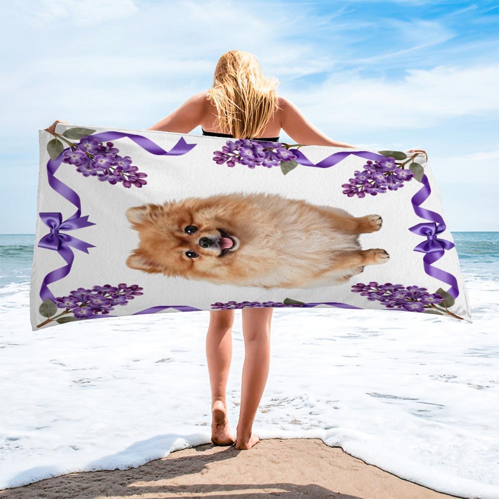 Cute Sweet Rococo Style Beach Towel, Absorbent & Quick Dry, Breathable & Comfortable, Durable & Wear Resistant, Suitable for Women & Men, Perfect for Swimming Camping Surfing, Ideal Gift for Girls