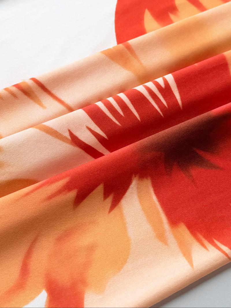 Women's Floral Print Tube Dress, Casual Strapless Long Dress for Summer, Fashion Women's Dress for Beach Holiday, Womenswear