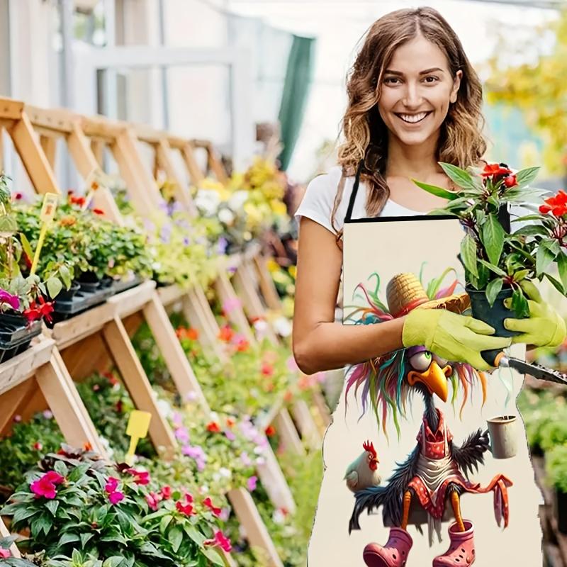 Kitchen Apron Top, Creative Print Apron, Fashionable Household Kitchen Wear