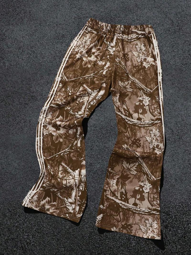 Men's Straight Leg Pants, Street Fashion Casual Comfy Regular Fit Trousers for Daily Wear, Men's Bottoms for All Seasons