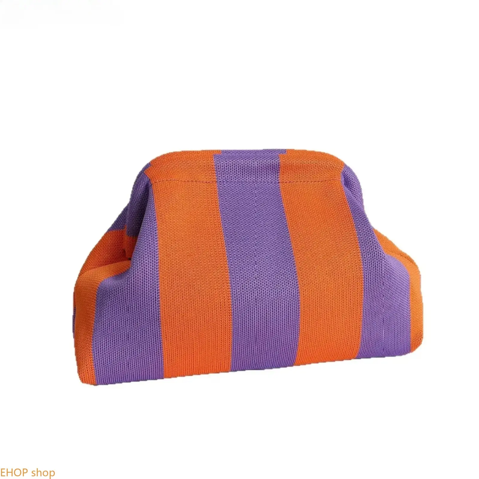 Vibrant Striped Knit Dumpling Bag, Lightweight Unisex Multi-use Clutch for Travel & Daily Wear