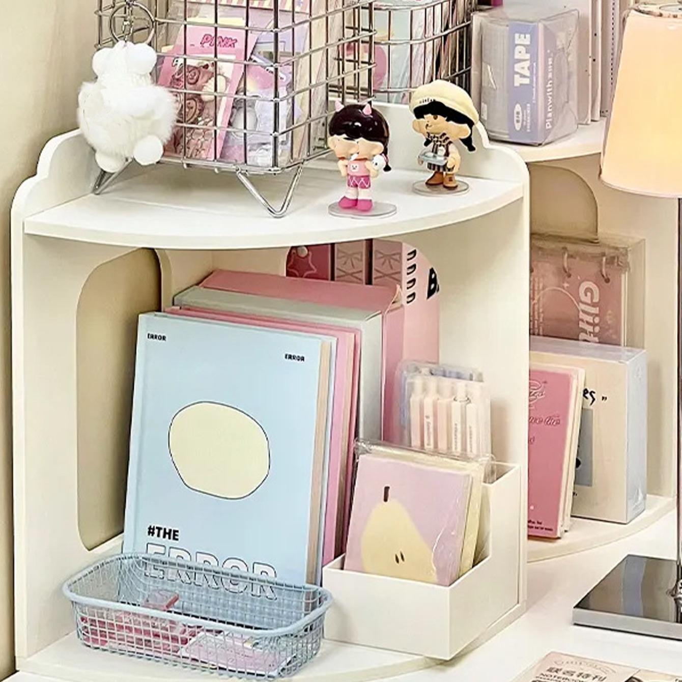 Multi-Layer Corner Shelf, Wall Angle Storage Rack, Desk Standing Bend Corner Shelves, Bedside Dormitory Bookshelf Organizer, Wall Mounted Shelf, Living Room, Decoration Items