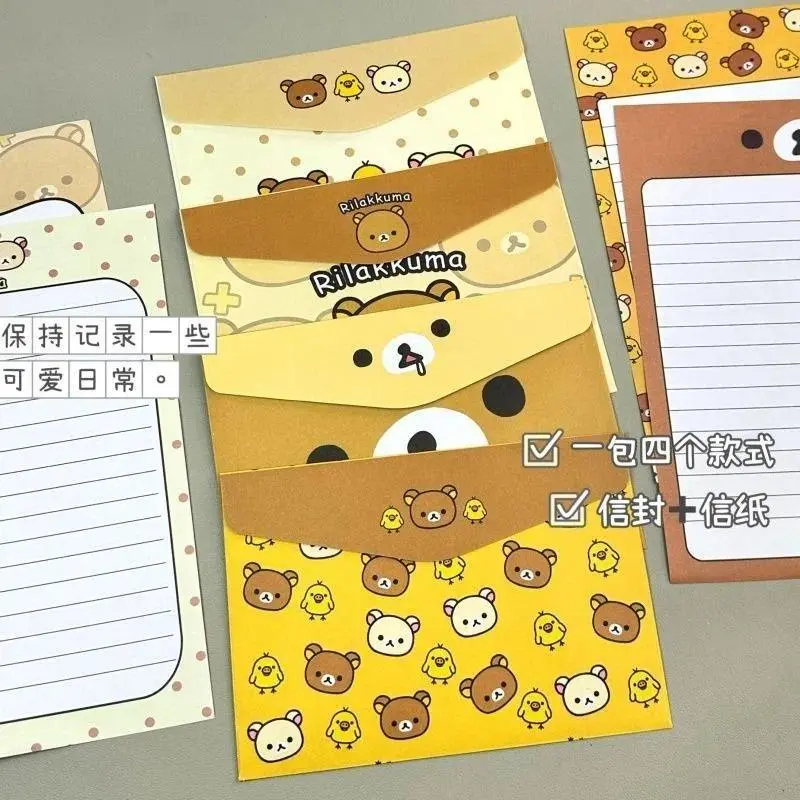 Kawaii Rilakkuma Stationery and Envelope Set Stationery Paper Cute Handwritten DIY Letter Gift Letterhead Cartoon Gifts
